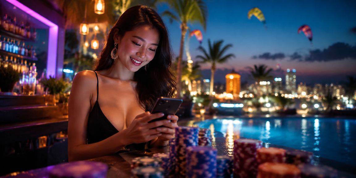 Khung cảnh neon khu vui chơi Mui Ne